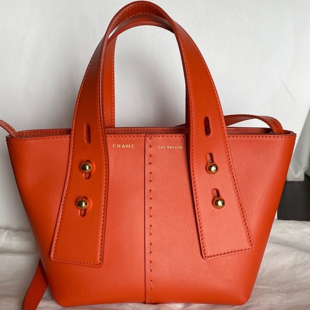 FRAME Les Second Mini crossbody orange leather